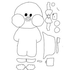 a black and white drawing of a poodle standing in front of a mirror with other items around it