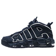 The Nike Air More Uptempo 'Obsidian' is a stylish sneaker that is perfect for everyday wear. The navy blue and white colorway is inspired by the classic Air More Uptempo series, giving it a timeless look. The rubber sole provides superior cushioning and comfort, making it ideal for long walks or running errands. With its sleek silhouette and classic design, the Nike Air More Uptempo 'Obsidian' is perfect for any adult who wants to look stylish and stay comfortable. (SNKR/Navy/Unisex) Nike Air Uptempo, My Ideal Life, Nike Air More Uptempo, Nike Air More, Ideal Life, Gang Gang, Always Forever, Never Gonna, Long Walks