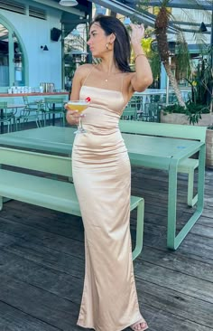 Dress Champagne, Custom Prom Dress, Bottle Service, Into The Night, Satin Color, Long Prom Dresses, Party Gowns, Formal Party, Long Prom Dress