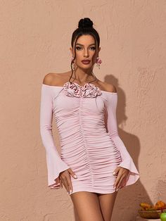 The Yara Off Shoulder Rose Ruched Mini Dress is the perfect addition to any wardrobe. Featuring an off-shoulder design with ruched detailing. this mini dress flatters your figure while giving you a look that is sure to stand out. The lightweight fabric is comfortable and flattering. and the unique design offers the perfect mix of fashion and function. Material: 100% Polyester Stretch Factor: Slight Stretch Clean: Gentle machine wash Color may vary due to the lighting on images. The product i... Pink Ruched Off-shoulder Mini Dress, Off-shoulder Mini Dress With Ruched Bodice, Feminine Fitted Ruched Off Shoulder Dress, Flirty Off-shoulder Mini Dress With Ruched Bodice, Feminine Off-shoulder Ruched Dress, Feminine Fitted Off Shoulder Dress With Ruched Details, Pink Off-shoulder Mini Dress With Ruched Bodice, Off-shoulder Pink Mini Dress With Ruched Bodice, Feminine Ruched Off Shoulder Dress For Spring