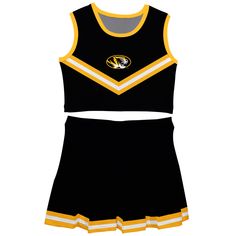 Missouri Tigers MU Vive La Fete Game Day Black Sleeveless Chearleader Set Cheer Costumes, Black Cheerleaders, Mizzou Tigers, Missouri Tigers, Black Sleeveless, Sewing Ideas, Look Cool, Team Spirit, Soft Knits