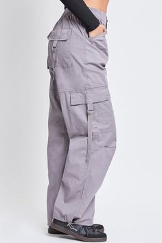 Add style, comfort, and versatility to your pant collection with our women’s elastic waist cargo pants. This relaxed-fit cargo pant is constructed with lightweight cotton fabric for maximum comfort and versatility. Our cargo pants for women have a relaxed leg, baggy fit from hip to hem, and are full-length with a draws Utility Cotton Parachute Pants Full Length, Baggy Cargo Style Cotton Pants, Cotton Cargo Parachute Pants With Straight Leg, Baggy Utility Cargo Pants With Elastic Waistband, Cotton Cargo Style Parachute Pants With Straight Leg, Cotton Straight Leg Cargo Parachute Pants, Relaxed Fit Full-length Cotton Cargo Pants, Cotton Straight Leg Parachute Pants, Baggy Cotton Cargo Pants With Side Pockets