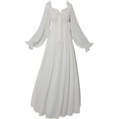 This could be the best g ift for your family or your friends. Medieval Dress White, Simple Medieval Dress, White Medieval Dress, Sleeved White Dress, 1800s Gown, Renfaire Outfit, White Victorian Dress, Medieval Core, Disfraces Ideas