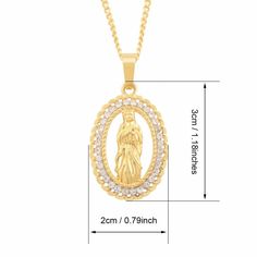 Virgin Mary Pendant Necklace for Women Girls Gold Color Our Lady Jewelry Wholesale Colar Cross Trendy Chain Gold Miraculous Medal Necklace Gift, Gold Miraculous Medal Jewelry, Gold Plated Jewelry With Miraculous Medal, Gold Miraculous Medal Round Pendant Jewelry, Gold-plated Jewelry With Miraculous Medal, Gold Round Pendant With Miraculous Medal, Gold Pendant Charm Necklace With Miraculous Medal, Gold Plated Miraculous Medal Jewelry As Gift, Gold Miraculous Medal Pendant Necklace