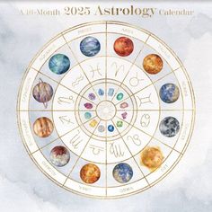 an astrological calendar with nine planets on it