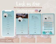 the front and back side of a travel app