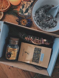 Each box contains: Yule Wand: with wild foraged cedar for cleansing, purifying and protecting, cinnamon for blessings of abundance and prosperity, and orange to bring joy and light heartedness. The yule wands make a beautiful altar piece to use with intention during the 12 days of winter solstice where the sun pauses in the sky. Afterwards they can be put in a pot of water and used as a simmer pot to make your house smell delicious! Or to ceremoniously burn.  Energetic Cleanse Salt Soak: This sa Yule Wands, Yule Blessings, Simmer Pot, The Longest Night, Mineral Salt, Dream Weaver, Energy Cleanse, Foot Soak, Relax Spa