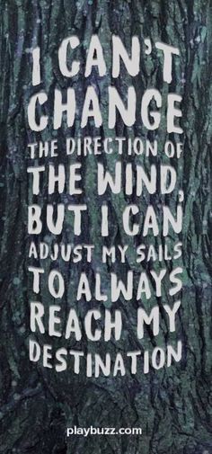 i can't change the direction of the wind but i can adjust my sails to always reach my destination