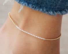 Gold Pearl Anklet Freshwater Pearl Ankle Bracelet Dainty Anklet Beach Anklet White Pearl Anklet Bridal Anklet Pearl Jewelry Gold Anklet - Etsy Canada Elegant Gold Pearl Bracelet For Summer, Elegant Pearl Bracelet As Summer Gift, Elegant Summer Pearl Bracelet As Gift, Elegant Summer Pearl Bracelet For Gift, Adjustable Gold Pearl Bracelet For Summer, Adjustable Pearl Anklets For Summer, Elegant Beaded Pearl Bracelet For Summer, Summer Pearl Anklets As Gift, Summer White Pearl Anklets