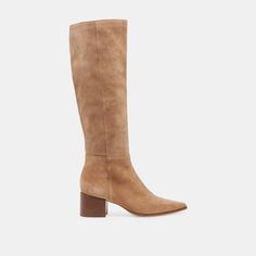 KIRSON WIDE CALF BOOTS MUSHROOM SUEDE Dolce Vita Tall Boot, Knee Boots Tan, Target Katrina Boots, Neutral Boots, Timeless Boots, Tan Boots, Wide Calf Boots, Loafer Sneakers, Wide Calf