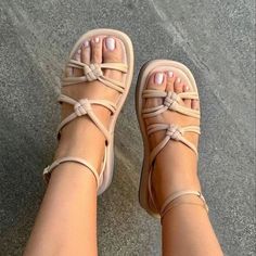 Lasaky - Sandal Essentials for Summer Wear Bohemian Heels, Simple Sandals, Ankle Strap Sandals Heels, Woven Sandals, Womens Sandals Summer, Leather Sandals Flat, Retro Shoes, Sandals Women, Open Toe Sandals