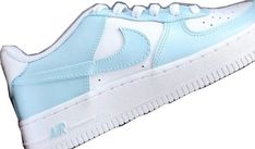 Casual Blue Nike Air Force 1 With Gum Sole, Casual Nike Air Force 1 Blue With Gum Sole, Casual Blue Nike Air Force 1 With Rubber Sole, Trendy Blue Custom Sneakers With Rubber Sole, Nike Air Force 1 Blue With Gum Sole, Casual Low-top Custom Sneakers In Pastel, Casual Pastel Low-top Custom Sneakers, Trendy Blue Custom Sneakers For Streetwear, Light Blue Low-top Custom Sneakers For Streetwear