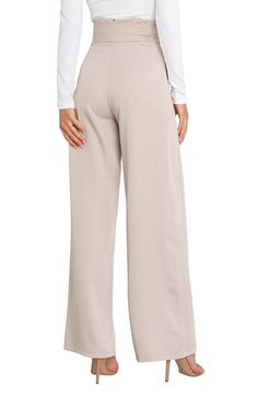 Wide legs punctuate these tailored pants designed with a drapey tie belt and crisp pleats. Zip fly with hook-and-bar closure Ties at waist Side pockets Lined 100% polyester Hand wash, dry flat Imported Chic Pants, Fabric Gift Bags, Pants Design, Tailored Pants, Wide Legs, Fabric Gifts, Free Fabric, Waist Pants, Tie Belt