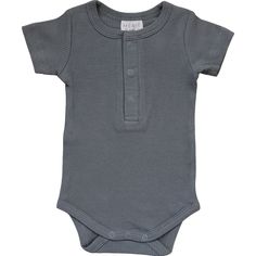 Baby Magic, Registry Items, Grey Bodysuit, Cotton Bodysuit, Organic Cotton Baby, Baby Registry, Ribbed Fabric, Baby Month By Month, Baby Bodysuit