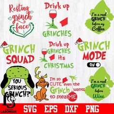 grinch svg files for christmas and other holiday designs