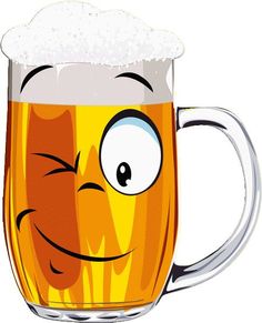 a beer mug with a face drawn on it