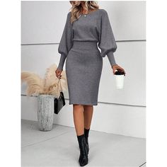 Season:Winter,Fall; Fabric:Core Spun Yarn; Sleeve Length:Long Sleeve; Look After Me:Machine wash; Gender:Women's; Style:Casual,Soft; Elasticity:Micro-elastic; Occasion:Weekend,Outdoor,Daily; Sweaters Type:Sweater Dress; Top Length:Long Tops; Fit Type:Loose Fit; Pattern:Pure Color; Design:Knitted; Neckline:Crew Neck; Front page:FF; Listing Date:10/06/2024; Production mode:External procurement; Knit Style:Ribbed Fall Long Sleeve Solid Color Sweater Dress, Long Sleeve Sweater Dress In Solid Color For Fall, Long Sleeve Solid Sweater Dress For Fall, Fall Solid Color Long Sleeve Sweater Dress, Winter Long Sleeve Solid Color Sweater Dress, Fall Solid Color Knee-length Sweater Dress, Ribbed Solid Color Sweater Dress For Fall, Fall Ribbed Solid Color Sweater Dress, Fall Ribbed Sweater Dress