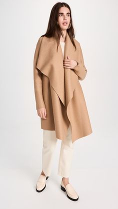 Harris Wharf London Women Blanket Coat | Shopbop Wool Blanket Coat, London Women, Cream Coat, Blanket Coat, Harris Wharf London, Tan Woman, Trendy Fall Outfits, Ladies Of London, Asymmetrical Hem