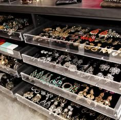 a large display case filled with lots of jewelry