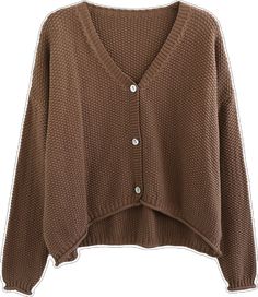 Brown Knitted V-neck Cardigan, Trendy Brown V-neck Cardigan, Chic Brown V-neck Cardigan, Casual Brown V-neck Sweater For Layering, Brown V-neck Knitted Cardigan, Casual Brown V-neck Sweater For Spring, Knitted Cardigan, Light Red, Dark Red