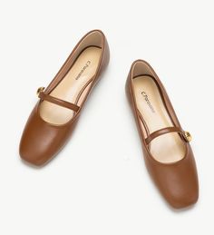 Square Toe Flats, Leather Mary Jane Flats, Mary Jane Shoes Flat, Heel Grips, Mary Jane Shoes Womens, Brown Flats, Womens Ballet Flats, Mary Jane Flats, Leather Mary Janes