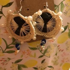 Dolphin Crochet Earrings With Evil Eye. * This Beautiful Earring Is Handmade Including Its Bag. * It Has Blue Evil Eye On It That Gives It A Beautiful And Unique Touch * Earring Hooks Are Stainless Steel Hypo Allergenic. Handmade Beige Round Earrings, Dolphin Crochet, Blue Evil Eye, Earring Hooks, Eye Color, Evil Eye, Beautiful Earrings, Crochet Earrings, Handmade Jewelry