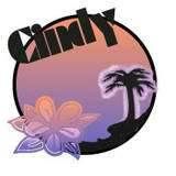 the logo for tiny's is shown with palm trees and flowers in front of it