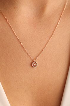 ✥ Embrace feminine elegance with our Round Cut Diamond Flower Pendant Necklace for Women. This necklace features a delicately crafted flower pendant adorned with sparkling round cut diamonds, radiating beauty and charm. Crafted from high-quality materials for durability and lasting shine, it adds a touch of sophistication to any outfit. Perfect for both everyday wear and special occasions, it symbolizes grace and nature's beauty. A perfect gift choice, it captures the essence of floral elegance, Minimalist Diamond Necklace, Raw Diamond Necklace, Necklace Diamond Pendant, Diamond Flower Pendant, Handmade Boho Jewelry, Feminine Elegance, Dainty Gold Necklace, Jewelry Fashion Trends, Necklace Diamond