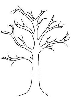 a tree with no leaves is shown in this drawing, it looks like the branches are bare