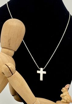 This necklace is handmade in 925 sterling silver by Pamanova in U.S.A. This necklace is the perfect gift for yourself or a loved one. Size: - The Cross size is approx. 14 mm wide by 19.6 mm tall.  - The total length of chain is 18 inches. Minimalist Cross Pendant Necklace As Gift, Handmade Silver Charm Necklace For Her, Handmade Silver Charm Necklace As Gift For Her, Spiritual Sterling Silver Necklace For Gift, Hypoallergenic Sterling Silver Pendant Necklace, Handmade Silver Necklace With Cross Pendant, Dainty Handmade Cross Jewelry, Handmade Silver Cross Pendant Necklace, Handmade Sterling Silver Charm Necklace As Gift For Her