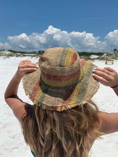 Hemp Summer Beach Sun Hat Just in from Nepal! Perfect for summer...at the beach, pool, or just hanging around. Color options: Rainbow, Plain, Rasta Green/Red/Yellow Stripe, Tan Stripes, Green, Red, Blue Stripe, and Purple (More individual photos coming next week! Any specific questions, please let us know.) *Hemp sun hat made from 100% hemp with a soft cotton lining, wire brim makes it easy to reshape. Wide brim perfect to protect your head and face from too much sun. *This hat is lightweight an Woven Bucket Hat With Short Brim For Beach Season, Bohemian Sun Hat With Curved Brim For Beach, Short Brim Woven Bucket Hat For Beach, Bohemian Beach Sun Hat With Curved Brim, Bohemian Panama Hat With Upf 50+ For Warm Weather, Spring Music Festival Sun Hat With Curved Brim, Woven Bucket Hat With Curved Brim For Beach Season, Woven Bucket Hat For Beach Season, Bohemian Panama Hat With Uv Protection For Beach