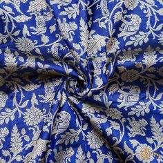 a blue and white floral print fabric