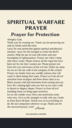 a prayer card with the words,'pray for protection '