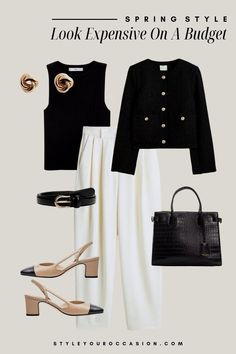 Effortless Spring Outfit, Chic Spring Outfits, Look Expensive On A Budget, Ballerina Outfit, How To Look Expensive, Black And White Outfit, Mode Tips