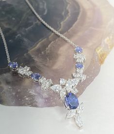 About Stunning blue and clear CZ rhodium plated. No missing stones. Marked THAILAND and RP.  Condition: Vintage (see photos for exact details as they are the best representations of the item).  Item will be thoughtfully packaged in a jewelry gift box.  Item pictured is the EXACT item being sold! Shop Sassy So Sweet Boutique:  https://sassysosweetboutique.etsy.com #sassysosweetboutique#love#JESUS#explore Princess Necklace, Wedding Jewellery Necklace, Something Blue, Wedding Necklace, Jewelry Gift Box, Rhodium Plated, Wedding Jewelry, Thailand, Jewelry Necklaces