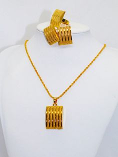 3pcs/set Gold-color Eritrean Habesha Necklace, Earrings And Ring Jewelry Set Yellow Gold    Copper     Women Fashion Jewelry, size features are:Bust: ,Length: ,Sleeve Length: Real Gold Sets Jewelry, Gold Necklace Set With Price, Gold Collar, Women's Jewelry Sets, Watches Women Fashion, Gold Copper, Color Dorado, Ring Jewelry, Luxury Life