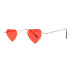 Ready for the music festivals again? Marching for a cause? Here is a shade that would help you look fabulous in the crowd. An iconic hippie heart shaped silhouette with a pure 70s vibe small ditzy size with adjustable nose pads, these shades will be comfortable a full day under the sun. Made with 100% UV400 polycarbonate lenses, with adjustable nose pads for ultimate comfort. (b759, b760) Size: 5 5/16" (131mm) x 1 1/4" (33mm).  Color: Red.  Gender: unisex.  Age Group: adult. Heart Shaped Sunglasses, Music Festivals, Gold Sunglasses, Small Heart, Heart Shape, Cloth Bags, Red Gold, Music Festival, Sunglasses Accessories