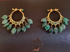 chandbali earrings Made using natural emerald beads and stones 22ct gold plated Chand Bali, Jewel Design, Kundan Jewellery Bridal, Antique Gold Earrings, Jewellery Bridal, Pearl Necklace Designs, Chandbali Earrings, Jewelry Drawing, Bridal Fashion Jewelry