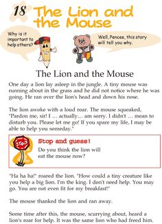 the lion and the mouse story book with an image of a teddy bear on it