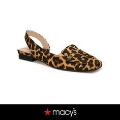 in stock Dressy Flats Shoes, Stylish Business Casual, Dressy Flats, Square Toe Shoes, Leopard Fabric, Sustainable Leather, Dress Flats, Slingback Flats, Chic Leather