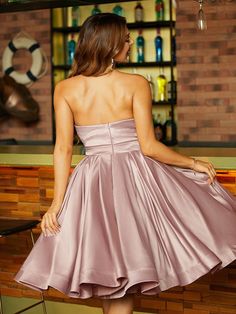 A-Line/Princess Charmeuse Ruffles Sweetheart Sleeveless Knee-Length Dresses Dresses Quinceanera, Evening Dresses Cocktail, Wedding Bridesmaid Dresses, Knee Length Dresses, Quinceanera Dresses, Cocktail Dress Party, Bride Dress, Special Occasion Dresses, Occasion Dresses