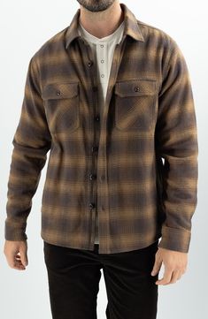 Layer through the seasons in this versatile plaid shirt-jacket that's extrasoft thanks to cotton twill and and a roomy fit. 29" length Front button closure Point collar Long sleeves with button cuffs Chest button-flap patch pockets; side-seam pockets 100% cotton Machine wash, tumble dry Imported Plaid Cotton Long Sleeve Outerwear, Brown Flannel Shirt With Relaxed Fit For Fall, Brown Relaxed Fit Flannel Shirt For Fall, Winter Flannel Outerwear With Relaxed Fit, Plaid Relaxed Fit Shirt For Fall, Winter Outerwear In Flannel With Relaxed Fit, Long Sleeve Flannel Shirt With Snap Buttons For Fall, Winter Relaxed Fit Flannel Outerwear, Collared Flannel Shirt For Casual Fall Gatherings