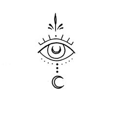 an all seeing eye with the sun and moon in it's center, drawn by hand