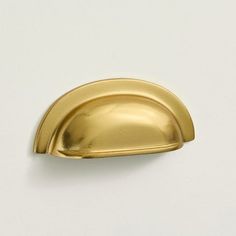 a gold colored door handle on a white wall