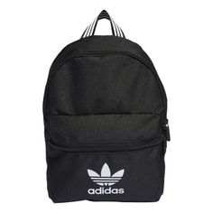 adidas Small Adicolor Classic Backpack 'Black' IJ0762 Adidas Streetwear Bag With Logo, Adidas Logo Nylon Bag For Streetwear, Adidas Logo Backpack For Streetwear, Adidas Backpack With Logo For Streetwear, Casual Adidas Logo Bags For Outdoor Activities, Sporty Adidas Logo Backpack For Streetwear, Black Adidas Bags For Outdoor Activities, Adidas Sporty Backpack For Streetwear, Black Adidas Bag With Logo