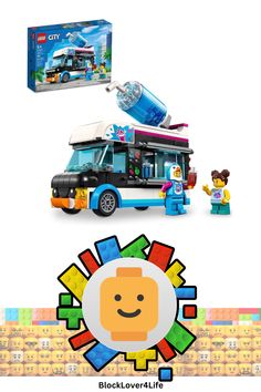 LEGO City Penguin Slushy Van Serving Counter, Cool Vans, Toy For Kids, A Truck, Cute Penguins, Slushies, Toy Trucks