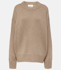 Renske cashmere sweater in beige - Lisa Yang | Mytheresa Beige Ribbed Merino Wool Sweater, Classic Ribbed Merino Wool Sweater, Classic Ribbed Wool Sweater, Classic Ribbed Sweater, Classic Cashmere Sweater With Ribbed Collar, Classic Oversized Ribbed Sweater, Brown Fine Knit Cashmere Sweater, Classic Winter Sweater With Ribbing, Classic Knit Sweater With Ribbing