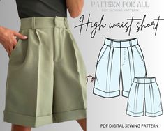 an image of a woman's shorts sewing pattern