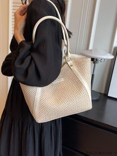 BagForLove - Chic and Spacious Summer Woven Tote Bag for Fashionable Women Product Description Color White Bag Size Medium Pattern Type Plain Type Shoulder Tote Bag Style Fashionable Material PP Size Chart INCH CM Bag Length Bag Width Bag Height Handle Height 14.2 inch 5.1 inch 9.8 inch 10.6 inch Bag Length Bag Width Bag Height Handle Height 36 cm 13 cm 25 cm 27 cm Details Pictures Similar Products h2 { text-align: center; } /* æ¢è¡ */ li{ white-space: normal; word-break: break-all; word-wrap: break-word; } .red-box { width: 100%; display: flex; flex-direction: row; flex-wrap: wrap; justify-content: center; } .red-box > div { width: 190px; height: 250px; margin: 10px; } .red-box > div > a > img { width: 190px; height: 250px; } .size-box { width: 100%; margin: auto; white-space: nowrap; } Large Capacity Cream Straw Shoulder Bag, Elegant Straw Bag For Errands, Chic Large Capacity Cream Beach Bag, Handheld Bucket Bag For Errands, Beige Straw Tote Bag For Errands, Chic Cream Straw Bag With Large Capacity, Chic Large Capacity Cream Straw Bag, Elegant Cream Beach Bag For Everyday Use, Elegant Cream Beach Bag