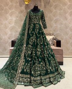 Made to Order/Measurement/Custom Order Lehenga - Color : green - Fabric : Embroidered Georgette - Fully flared paneled lehenga - Embroidered  Blouse -  Net Dupatta with Gold Border - Drawstring closure with Tassels - - It can be customize in any design or size  PLEASE NOTE: BUYERS ARE RESPONSIBLE FOR ANY CUSTOMS AND IMPORT TAXES THAT MAY APPLY. This is a made to order product. If you opt for 'Made To Measurement Option', we will provide a measurement template and you can share the measurements likewise. If you want to opt for 'Standard Size', Please refer to the size chart provided in the listing. Shipping: Standard Shipping is done by DHL ecommerce and it mostly takes 2 to 3 weeks to deliver after dispatch. Express Shipping is done by DHL express and it mostly delivers within a week after Green Floor-length Designer Wear Sets, Green Anarkali Sharara For Reception, Green Sharara For Reception, Designer Green Lehenga With Traditional Drape, Green Lehenga With Traditional Drape For Designer Wear, Green Lehenga For Reception, Fitted Green Sharara For Reception, Designer Green Floor-length Traditional Wear, Green Floor-length Traditional Designer Wear